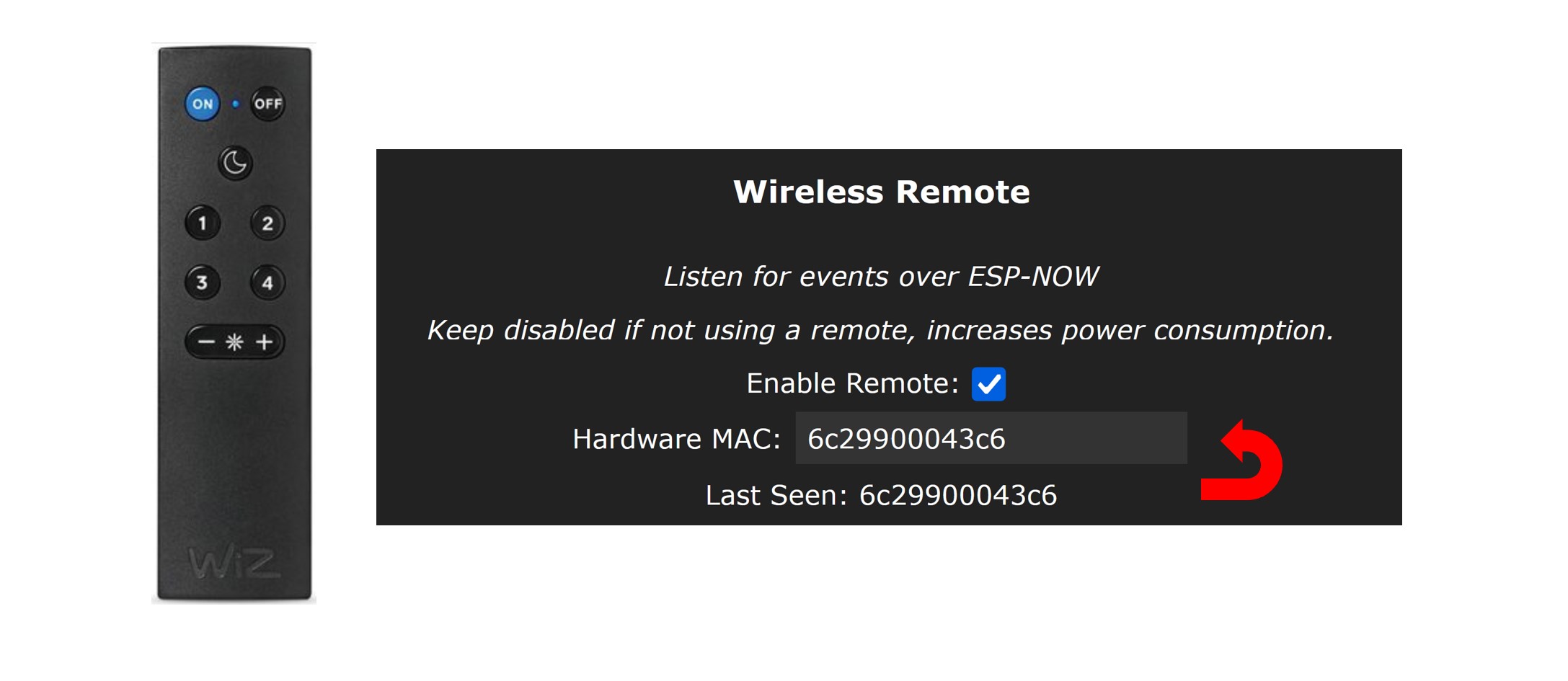 ESP-NOW remote control